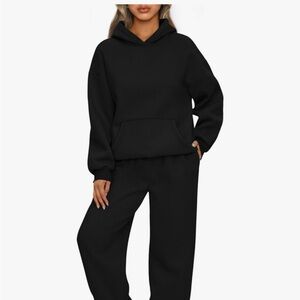 Black Hoodie and Sweatpants Set
